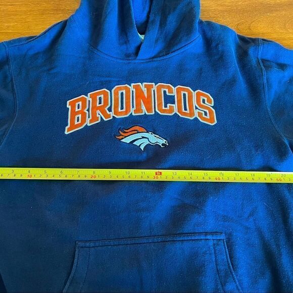 NFL Broncos Football Hoodie Navy BluePullover Youth XL Worn By Actor on TV. - Picture 5 of 6